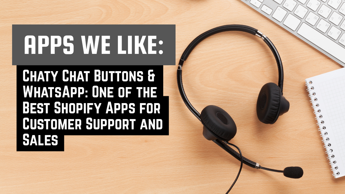 Chaty Chat Buttons and WhatsApp Shopify app banner showing customer support tools for increasing sales and conversions